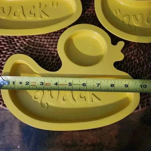 Tiny Footprint ASTRIK “quack” DUCK Plates Lot of 3 Sustainably Made Bamboo - Picture 4 of 5